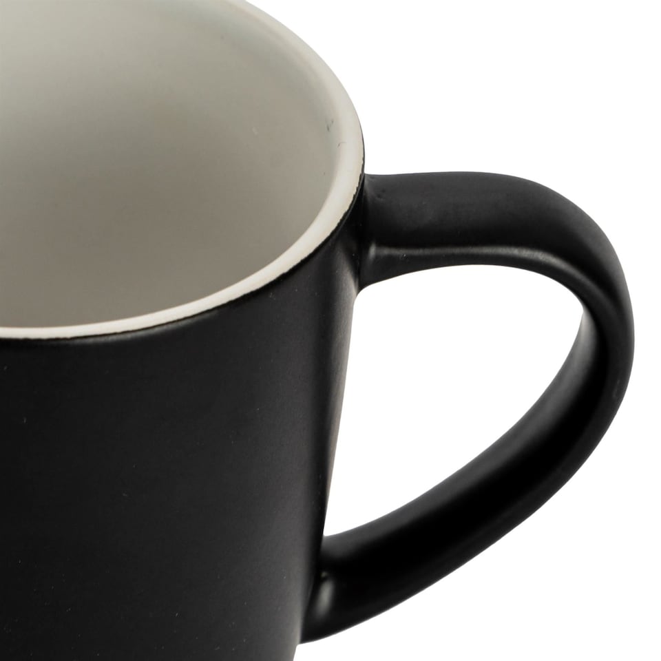 image 1 of Argon Tableware Matt Coloured Coffee Mugs - 350ml - Black - Pack of 4 | Black | Black | 4