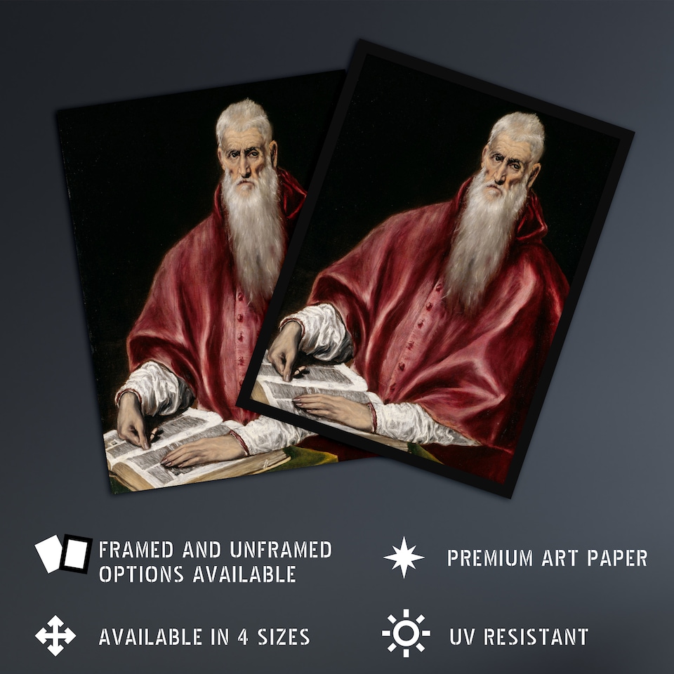 image 1 of Portrait of Saint Jerome as a Scholar El Greco Huge Wall Art Poster Print