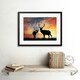 image 2 of Photo Composition Deer Silhouette Sunset Sky Stag Framed Wall Art Print