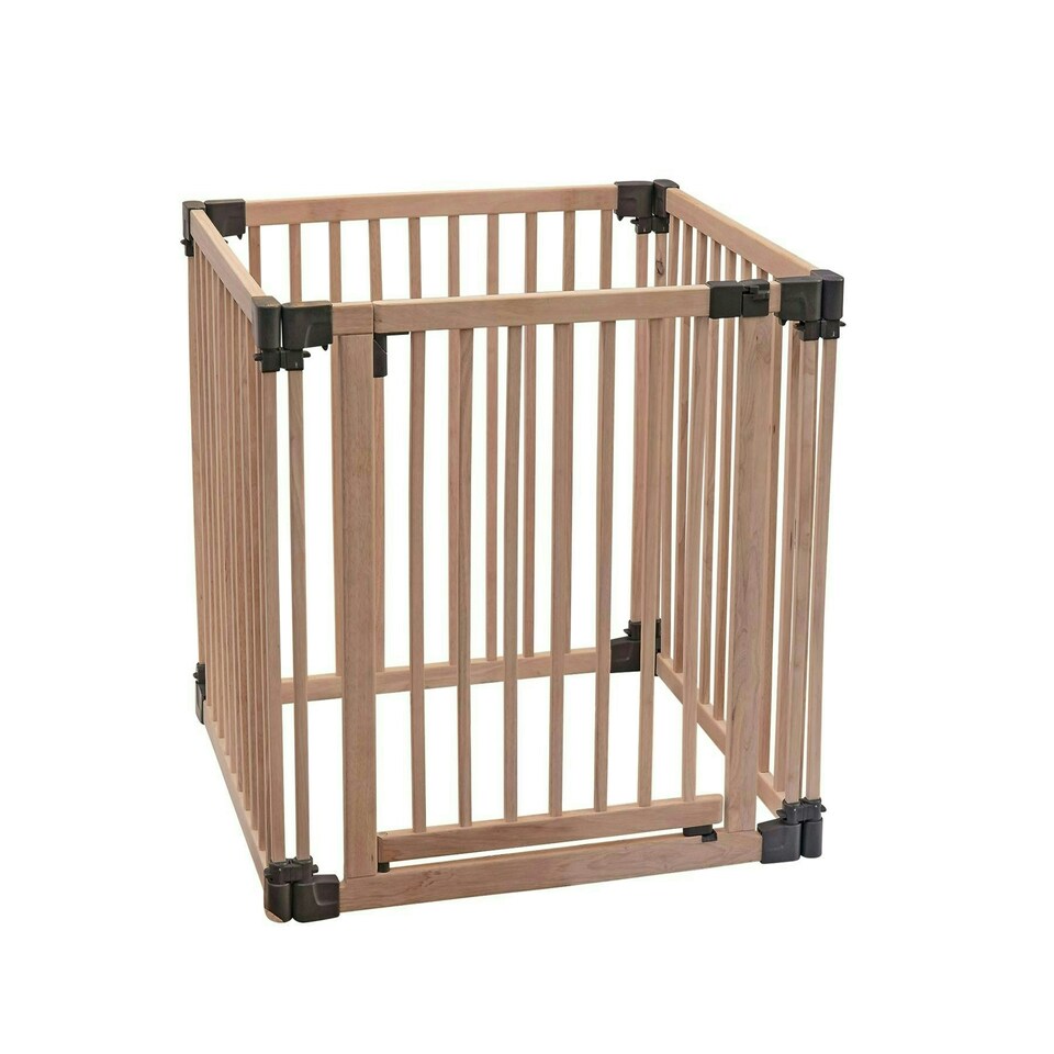 image 1 of Bettacare Wooden Dog Pen, 80cm x 80cm, Natural Wood, 76cm High, Dog Pen for Pets Dogs and Puppy, Dog Playpen Cream