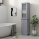 image 2 of kleankin Storage Cabinet Organizer Tower with Shelves & Drawer, Grey