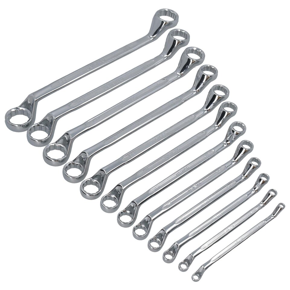 image 1 of Metric Double Ended Ring Spanners 35 Degree Offset Spanner 6mm - 32mm 12pc