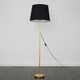 image 2 of ValueLights Charlie Gold Floor Lamp XL Black Taper Shade & Bulb 