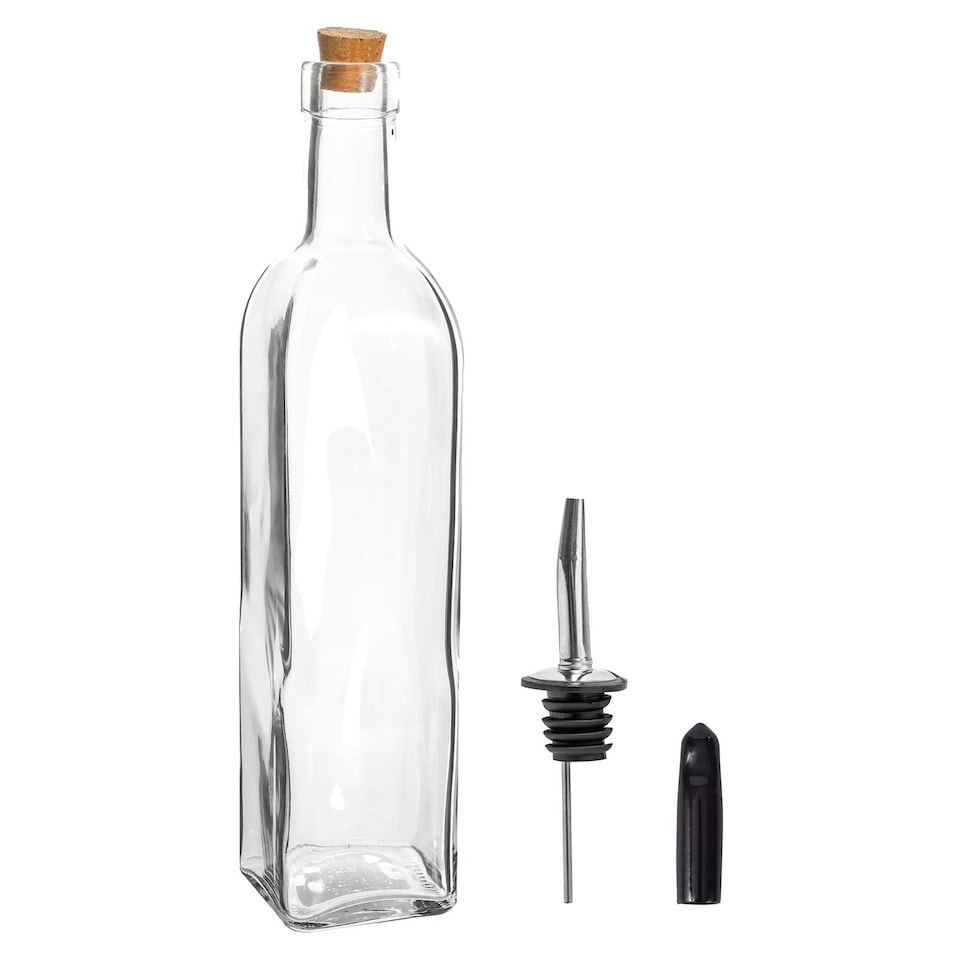 image 1 of Argon Tableware Olive Oil Pourer Bottle with Cork Lid - 500ml