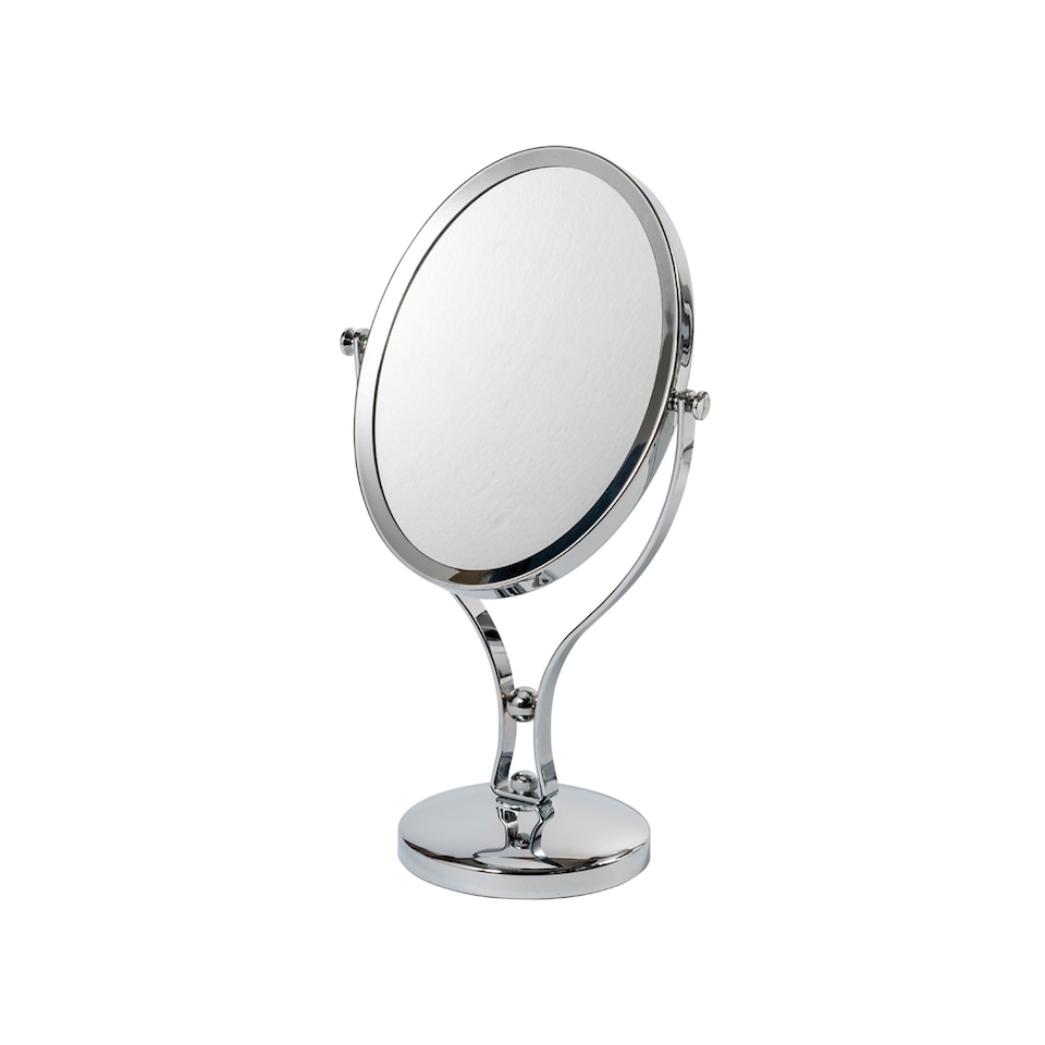 image 1 of Showerdrape Triton 5x Magnifying Chrome Oval Makeup Vanity Mirror | Silver | 1