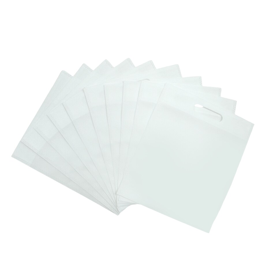 image 1 of Pack of 25 White Coloured 30x25cm Non-Woven Patch Handle Bags | White