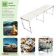 image 8 of Oypla 8ft Folding Outdoor Camping Kitchen Extending Work Top Table White