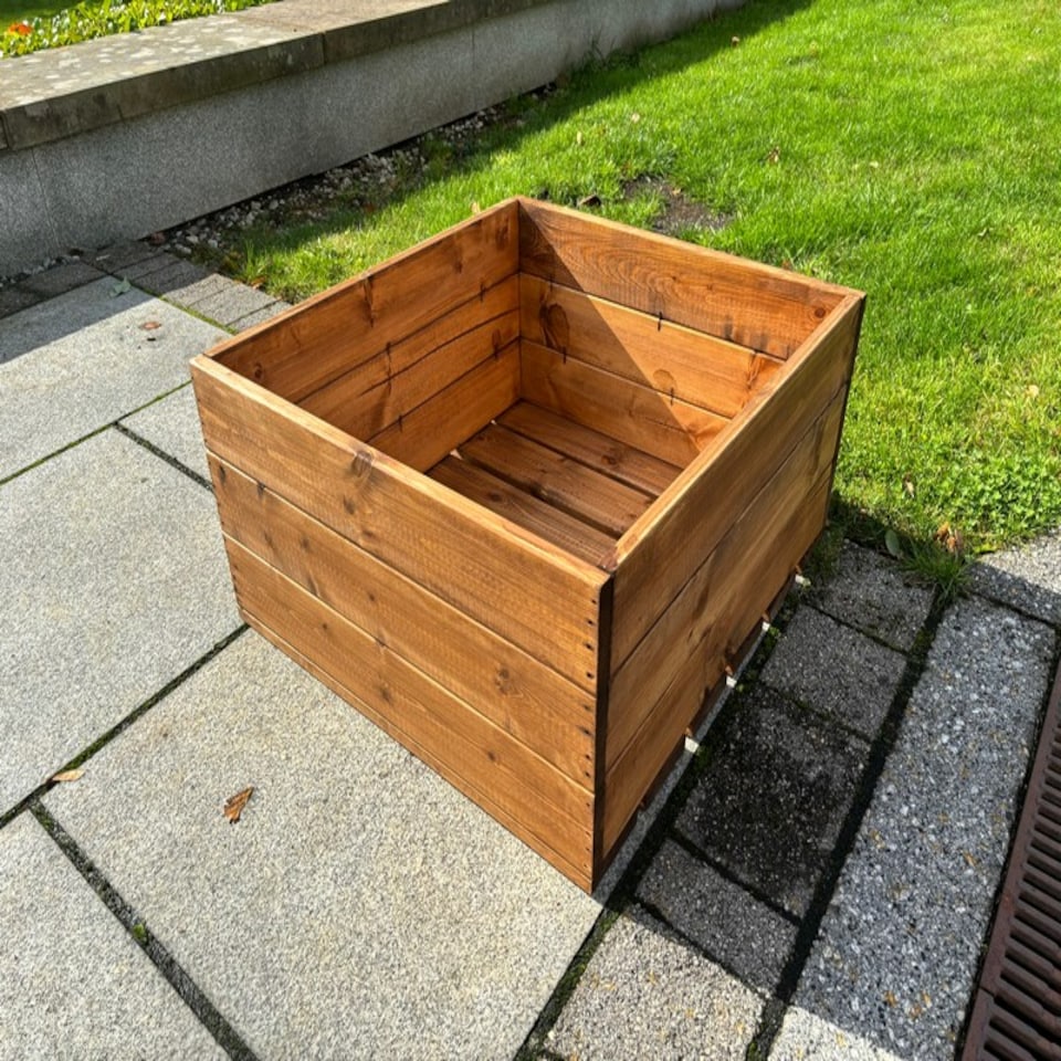 image 1 of Country Kitchen Large Raised Bed Planter - Timber - L60 x W60 x H30 cm | Brown