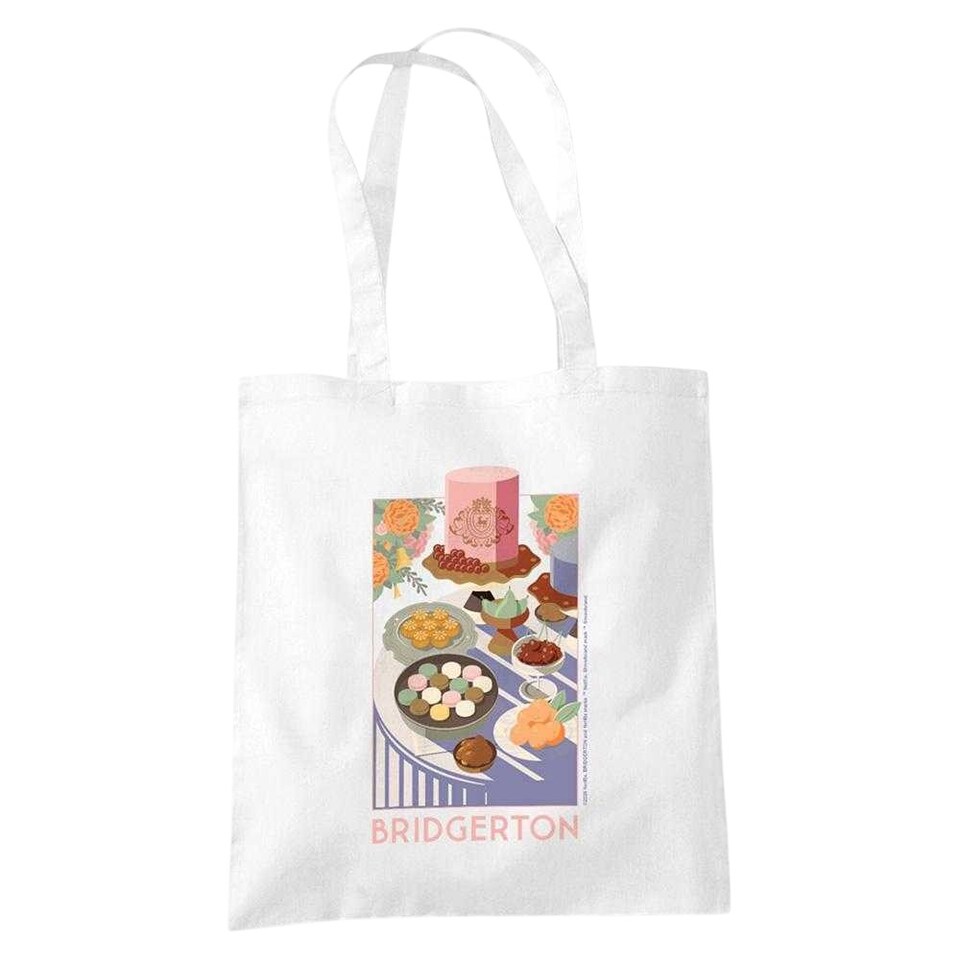 image 1 of Bridgerton Treats Tote Bag | White | White | 1