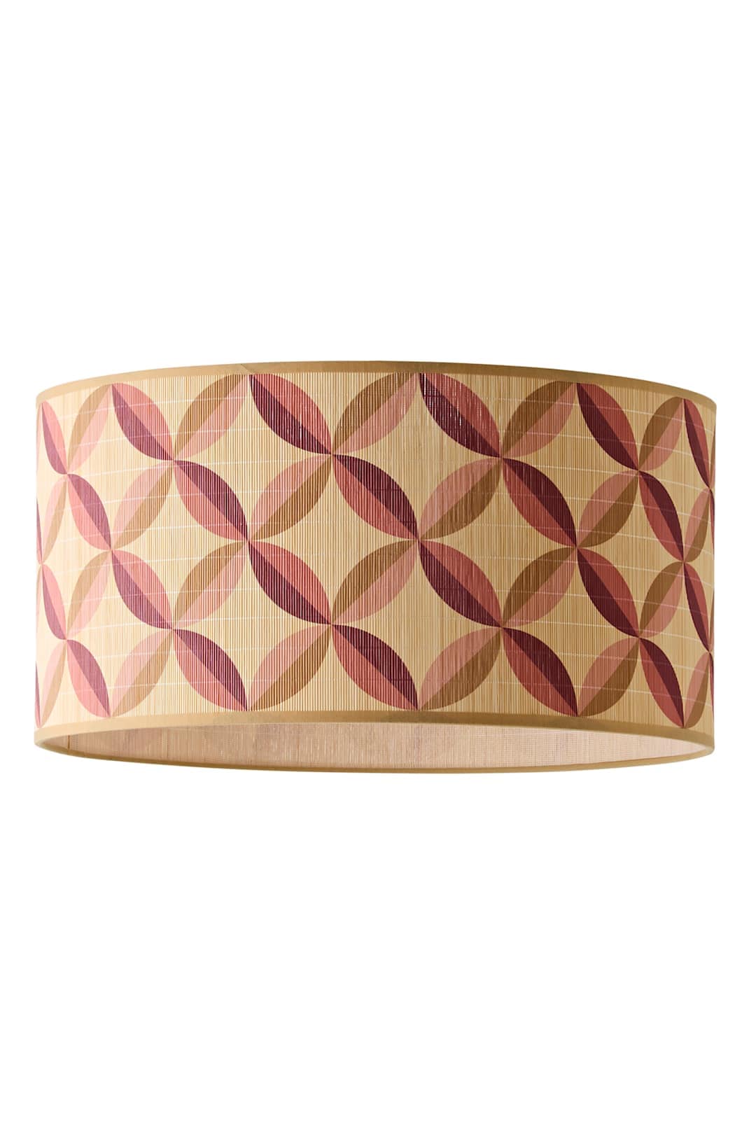 ValueLights Lori Patterned Bamboo Drum Easy Fit Ceiling Light Lamp Shade in Purple