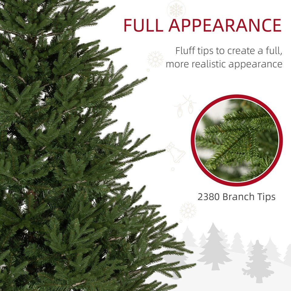 image 1 of HOMCOM 6 Foot Artificial Christmas Tree with Realistic Hinged Branches, Green