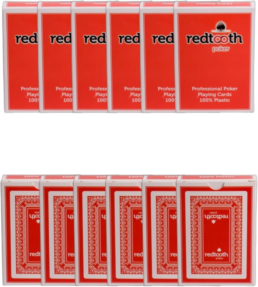 image 1 of Redtooth Poker Casino Quality Red Playing Cards - Value Pack with 12 Decks