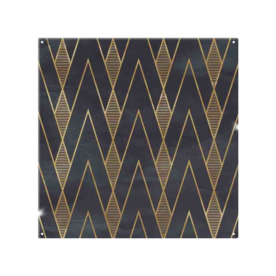 image 1 of Gold Geometreic Lines Splash Back | White