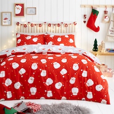 Fusion Happy Santa Duvet Cover Set Red