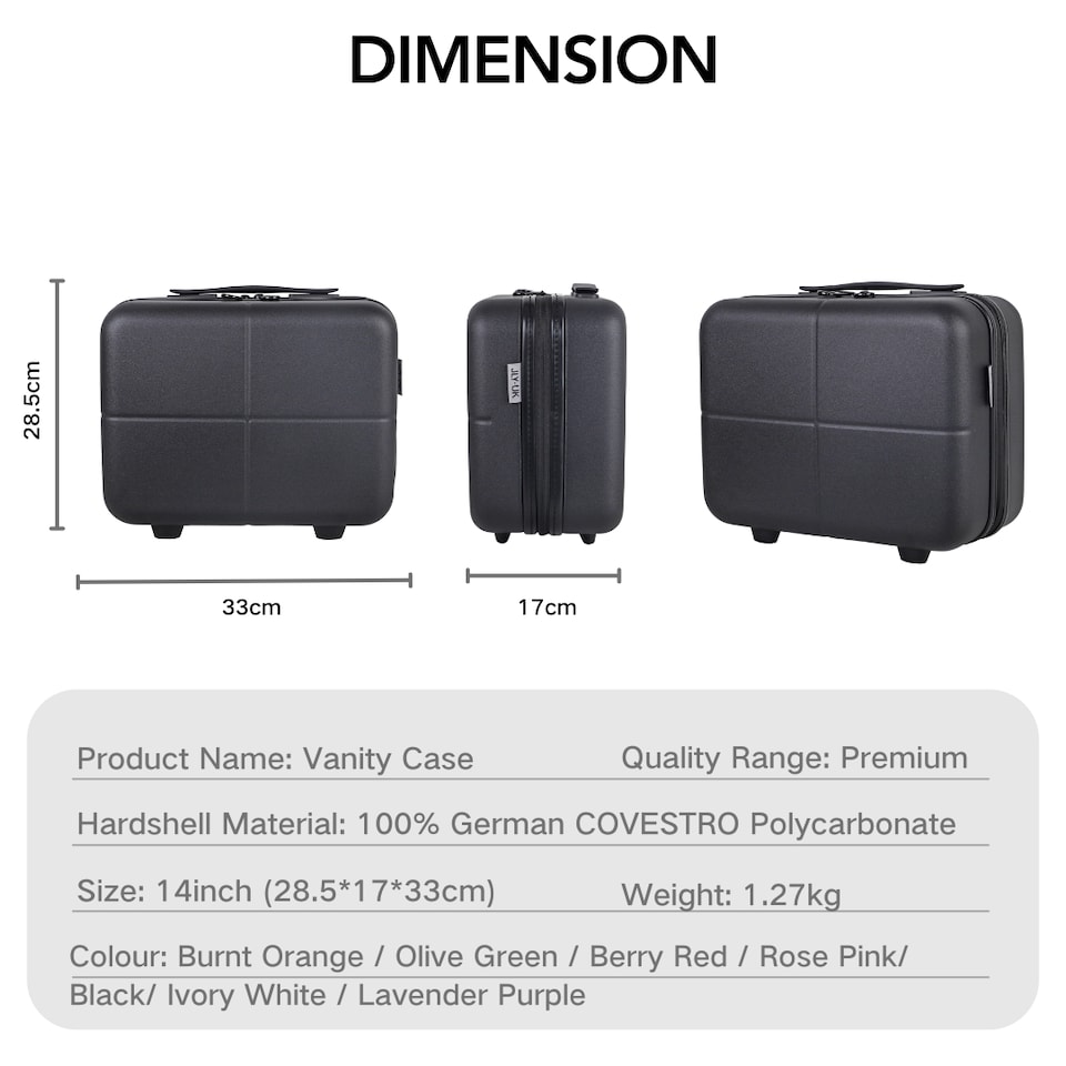 image 1 of 4 Pieces Premium Suitcase Set | Vanity + Cabin + Expandable Check-In