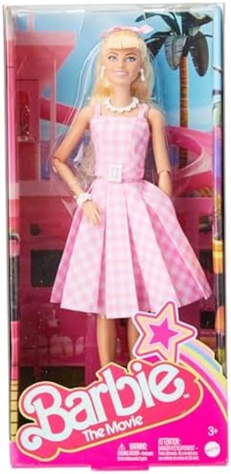 image 1 of Barbie The Movie Doll, Margot Robbie As Barbie In Gingham Dress W/ Daisy Chain