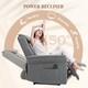 image 5 of HOMCOM Recliner Armchair with 3D Kneading Massage, Breathable Leather Recliner Chair with Back Massager and Headrest, Electric Reclining Chair with Footrest, Remote, USB Port, Side Pockets for Home | Grey | One Size