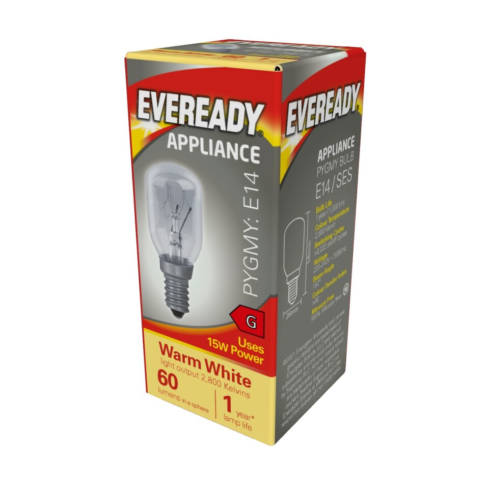 image 1 of Eveready Pygmy E14 60lm 15W 2800K (Warm White) Halogen Bulb - Pack of 1