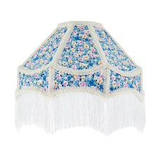 Classic Victorian Empire Lampshade in Multi Colour Cotton with Tassels Multi