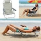 image 2 of Gr8 Garden Grey Folding Beach Deck Chair Portable Sun Bed Lounger 4 Adjustable Position