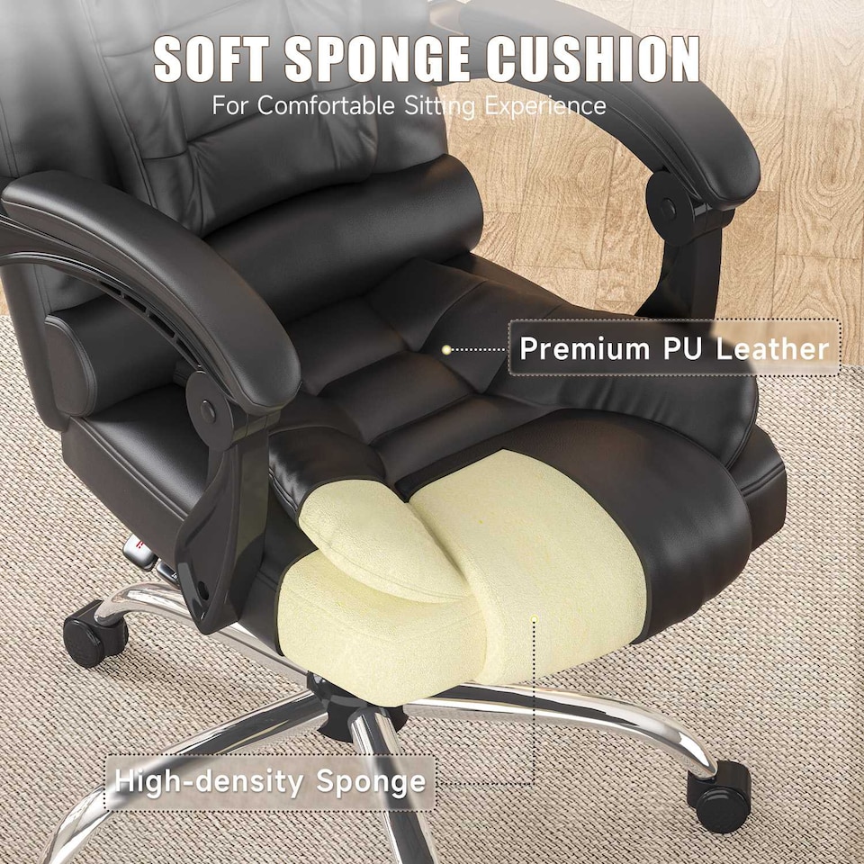 image 1 of Rattantree Executive High Back Office Chair PU Leather Recliner