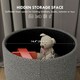 image 3 of HOMCOM Storage Ottoman, Round Stool Chair with Cushioned Top, Light Grey