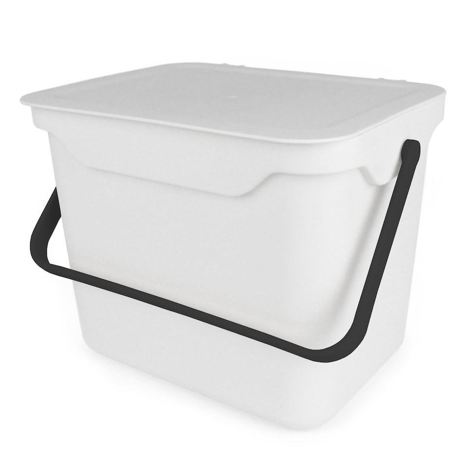 image 1 of 5L White Plastic Kitchen Compost Caddy/Food Bin for Food Waste Recycling