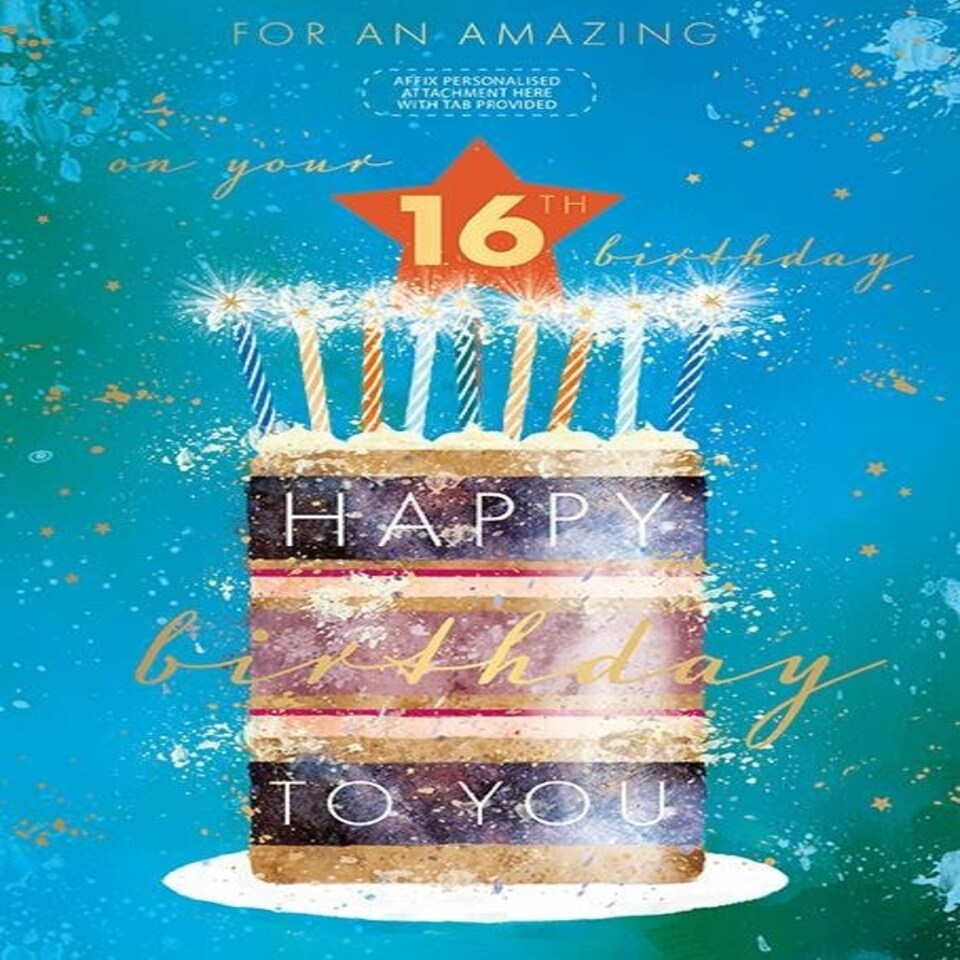 Words 'n' Wishes Age 16 Birthday Card for a Boy, Boys Birthday Card 16th Birthday, Multi-Coloured
