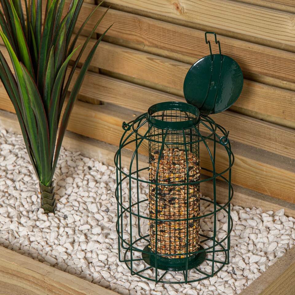 image 1 of Pack of 6 Wild Bird Hanging Nut Feeder with Squirrel Guard