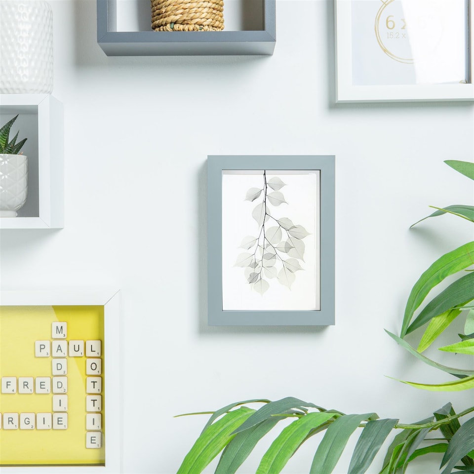 image 1 of Nicola Spring 3D Box Photo Frame - 5 x 7" - Grey