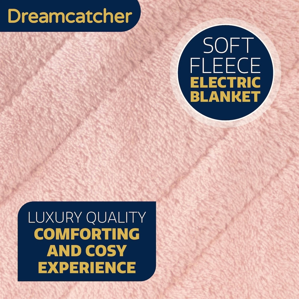 image 1 of Dreamcatcher Deluxe XL Electric Throw Heated Double Over Blanket Fleece - Pink | Pink | Pink | One Size | 1