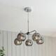 image 2 of Dimple Multi Arm Glass Pendant Ceiling Lamp, Chrome Plate, Smoked Mirror Glass