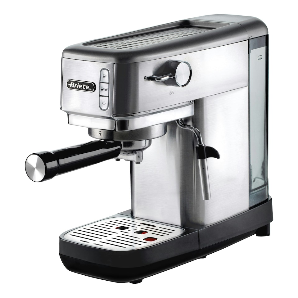 image 1 of Ariete 1380 Metal Slim Barista Espresso Coffee Maker Machine & Milk Frother