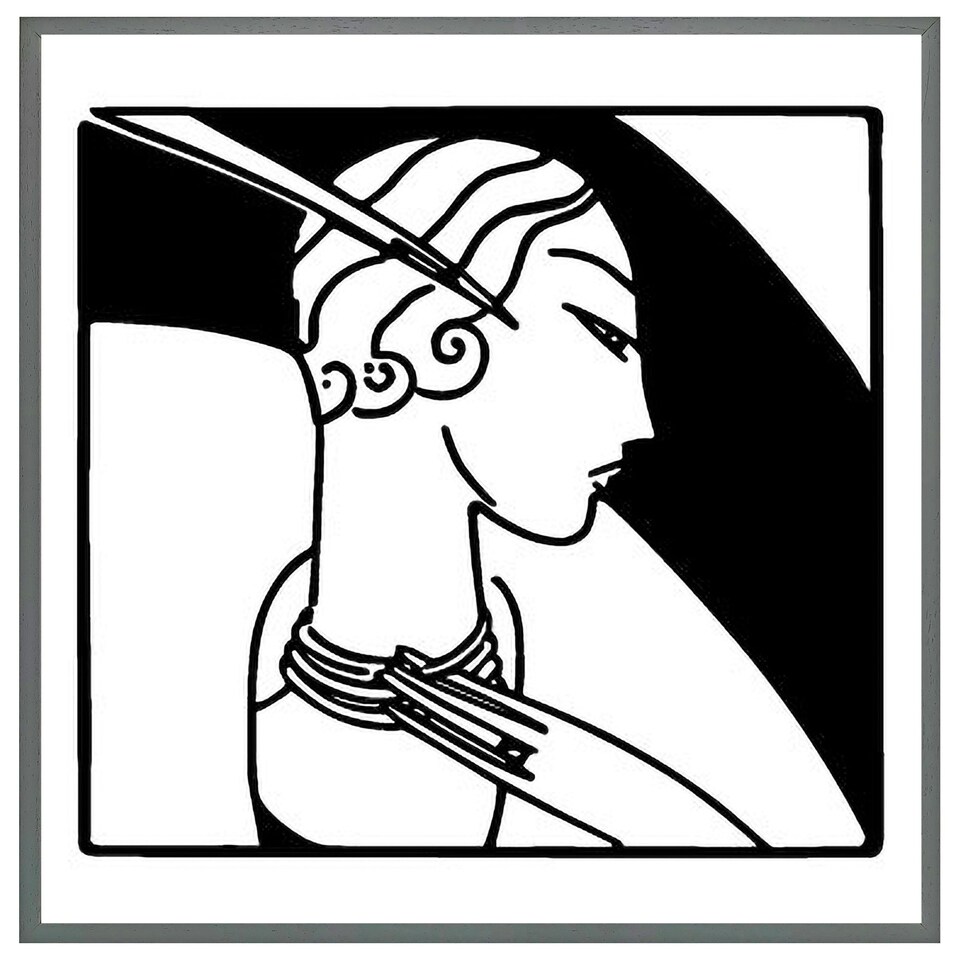 image 1 of Art deco woman (Picture Frame) Brown | Oak | L