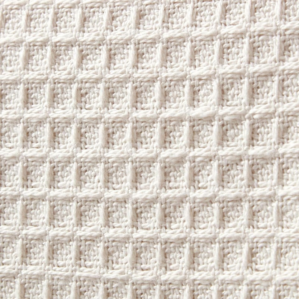 image 1 of Homescapes Organic Cotton Waffle Baby Blanket Natural - 125 x 150 cm | Cream | 1