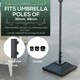 image 3 of Outsunny 60kg Square Parasol Base with Wheels Fillable Plastic Umbrella Stand | Black | Black