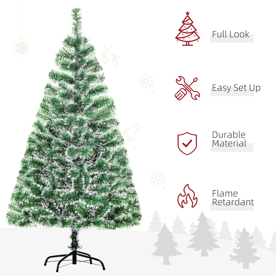 image 1 of HOMCOM 5FT Home Decoration Artificial Christmas Tree Xmas Gift Metal Stand