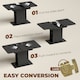 image 4 of HOMCOM Extendable Dining Table for 4-6, Kitchen Table with Shelves