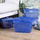 image 2 of Wham Crystal 5 x 28L Stackable Plastic Storage Boxes with Lids Blue
