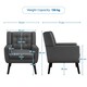 image 3 of Yaheetech Linen Fabric Accent Chair with Wood Legs Removable Cushion Grey | Dark Gray