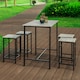 image 5 of SoBuy OGT11-HG,Industrial Dining Set Breakfast Bar Table and 4 Stools | Grey | Grey