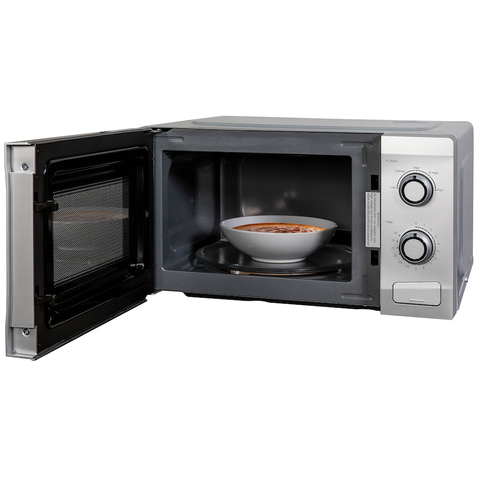 image 1 of Russell Hobbs Manual Microwave 700W 20 Litre with Defrost Setting Silver AMM2001S-M