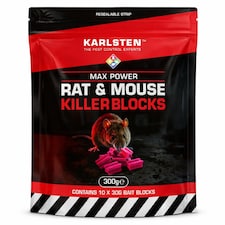 Karlsten Rat & Mouse Killer Blocks 300g - All-Weather Wax Bait with Difenacoum for Rodent Control