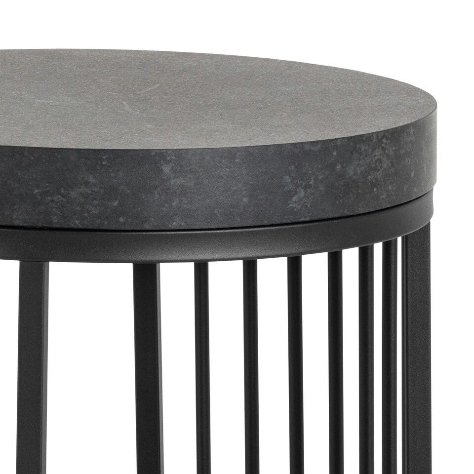 image 1 of Strington Round Bedside Table 1 Shelf in Matt Black Black