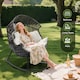 image 5 of Oversized PE Rattan Rocking Chair with Thick Cushion