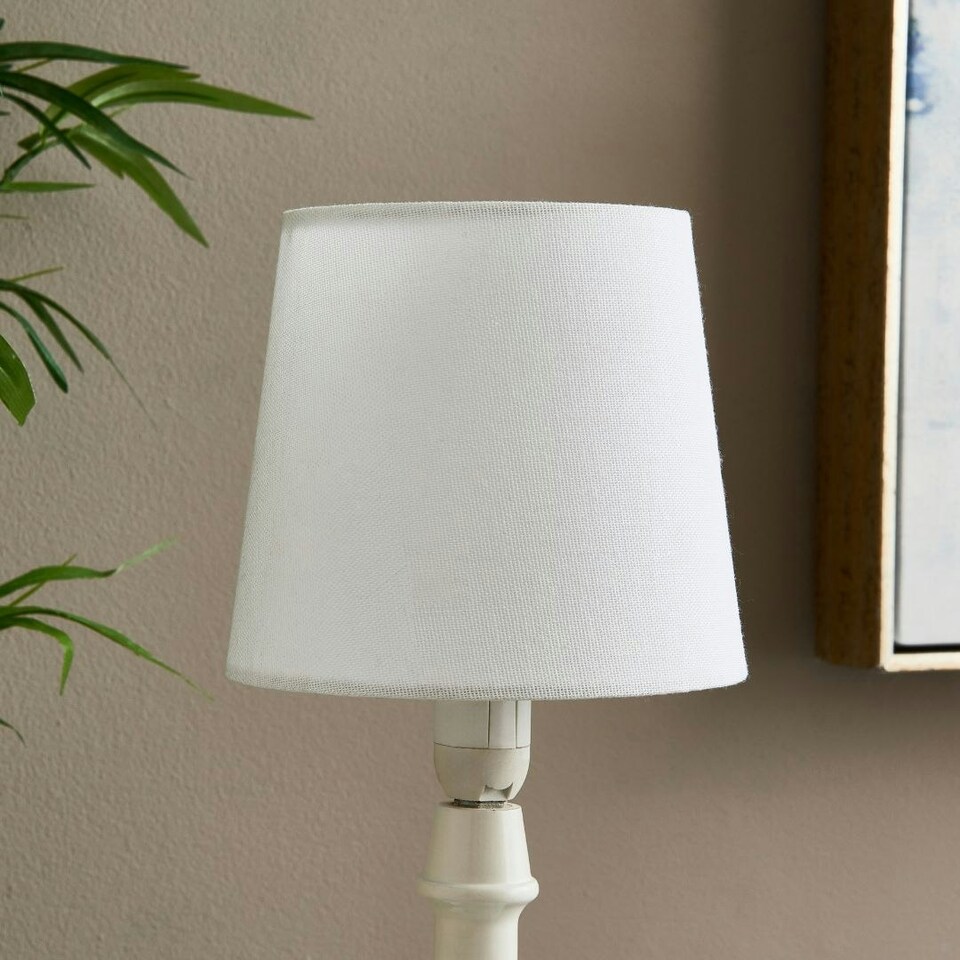 image 1 of White Linen Clip On Shade N/A