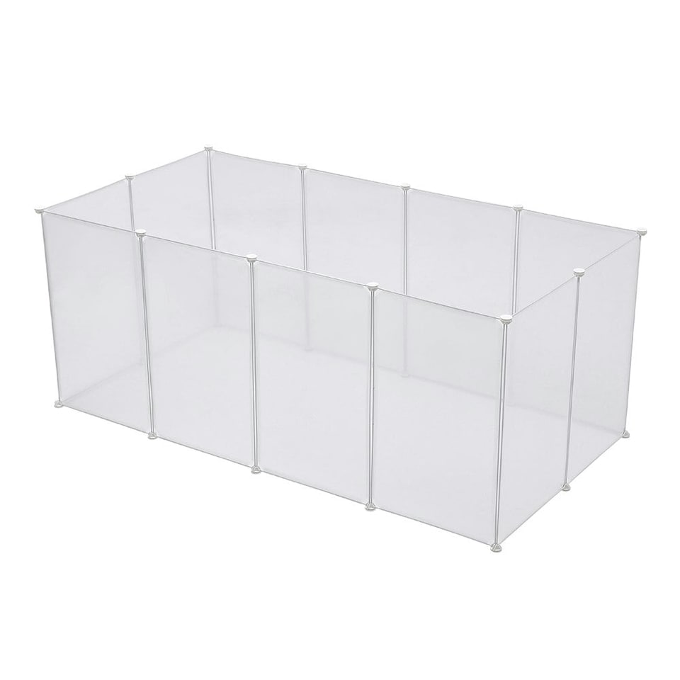 image 1 of Living and Home 12-Panel Portable Pet Playpen for Indoor & Outdoor Use | Clear | Not provided