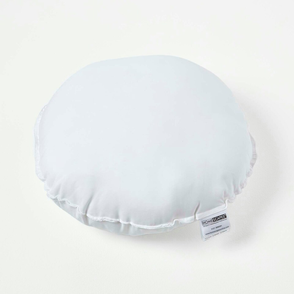 image 1 of Homescapes Luxury Super Microfibre Round Circular Shaped Cushion Pad Insert Inner 45 cm (18") White