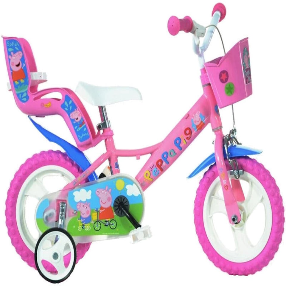 Dino Peppa Pig Bike with Doll Carrier 12" Mag Wheels