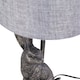 image 5 of Set of 2 Henrietta - Antique Gold Rabbit Table Lamps Grey Linen Shade | Gold | Antique gold resin and grey linen | 2